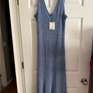 Zara Blue Knit Midi Dress